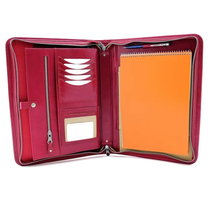 Zipper Closure A4 PU Folder Leather Portfolio Zipper Closure A4 PU Folder Leather Portfolio