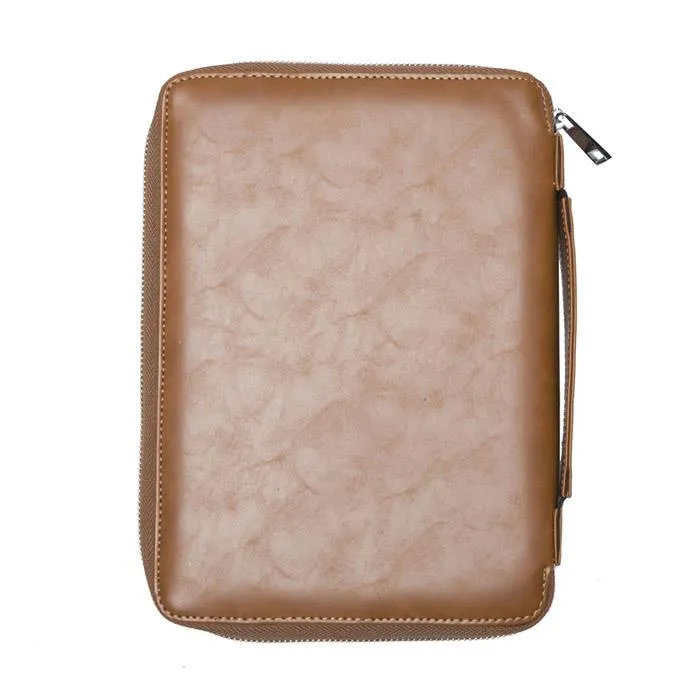 Zippered Leather Padfolio With Handle