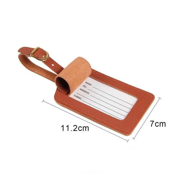Brown Leather Luggage Tag