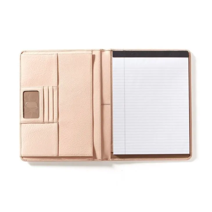 Pink Bifold PU Leather Document Portfolio